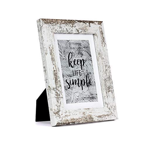 kennethan Rotten White 5x7 inch Picture Frame Wide Molding - Wall Mounting Material Included image 0