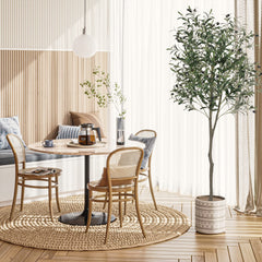 VIAGDO Artificial Olive Tree 6ft Tall Fake Potted Olive Silk Tree with Planter Large Faux Olive Branches and Fruits Artificial Tree for Home Office Living Room Decor Indoor, 1176 Leaves image 3