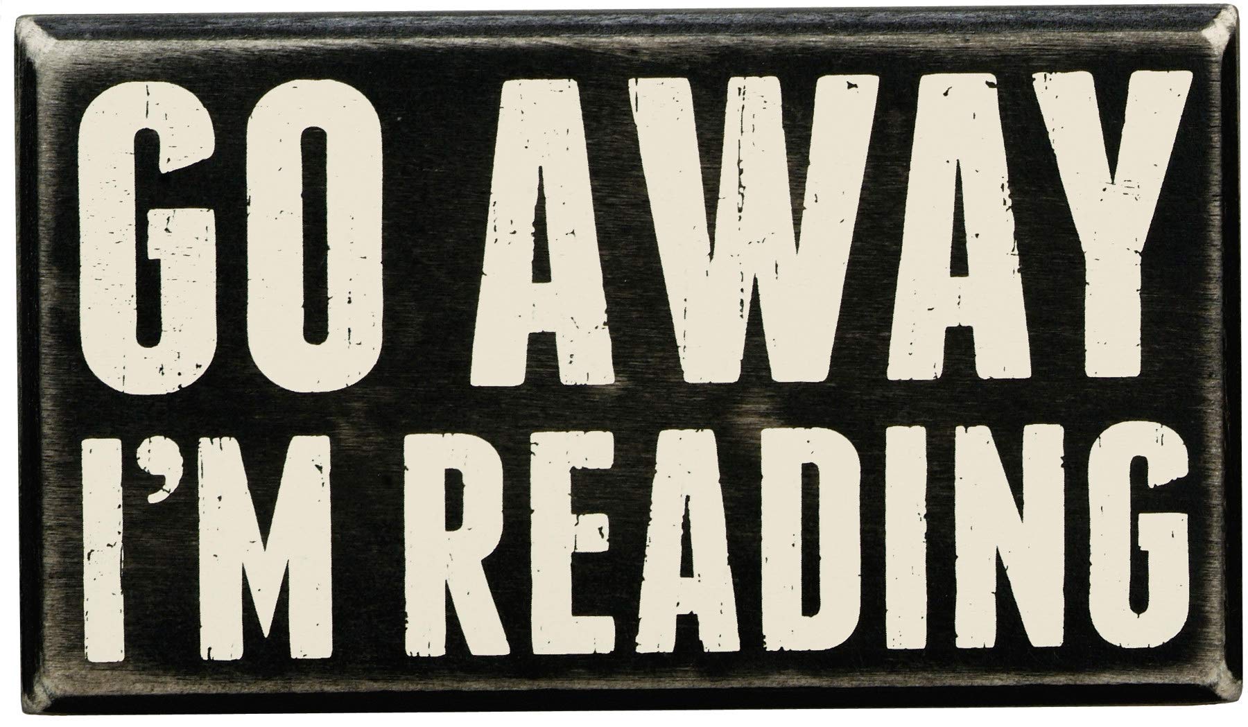 Primitives by Kathy 19422 Box Sign, 7" x 4", I'm Reading image 0