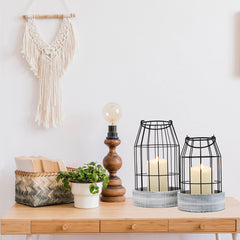 Rustic Farmhouse Lantern Decor - Stylish Decorative Lanterns for Your Living Room, Fireplace Mantle or Kitchen Dining Table - Modern Upscale Beauty for Your Entire Home image 1