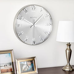 Bulova C4846 Director Wall Clock, Satin Pewter Finish image 1