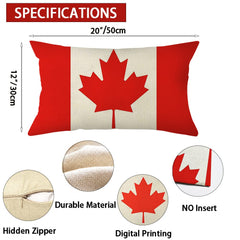 Ogiselestyle Canada Maple Flag Throw Pillow Cover, 12 x 20 Inch Canada Flag Cushion Case Decoration for Sofa Couch image 1