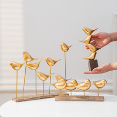 Anding Gold Bird Sculptures Decorative Accessories, Small Animal Statues, Modern Home Decoration, Shelf Decorations Bookshelf, Coffee Table, Shelf Knickknacks (A51521 Gold Bird) image 3