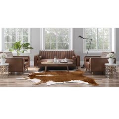 AROGAN Premium Faux Cowhide Rug 4.6 x 5.2 Feet, Sturdy and Large Size Cow Print Rugs, Suitable for Bedroom Living Room Western Decor, Faux Fur Animal Cow Hide Carpet, Brown image 2