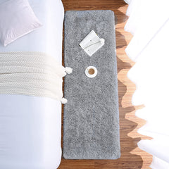 Chicrug Soft Runner Rugs for Bedroom Living Room Plush Fluffy Rug 2x6 Feet, Shag Furry Area Rug Carpet Non Shedding for Nursery Children Kids Girls Room Home Decorative, Grey image 3