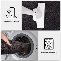 PURRUGS Dirt Trapper Door Mat 24" x 35.5", Non-Slip Machine Washable Entry Rug, Shoe Scraper, Dog Door Mat, Super Absorbent Welcome Mat for Front & Back Door, Muddy Shoes & Paws, Charcoal image 2