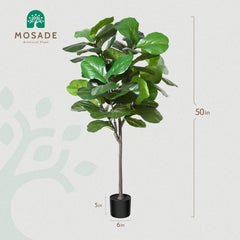 MOSADE Artificial Fiddle Leaf Fig Tree 50" Fake Potted Ficus Lyrata Plant with Handmade Seagrass Basket, Perfect Faux Plants Home Décor for Indoor Outdoor Office Porch Balcony Bedroom Bathroom Gift image 1