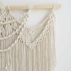 large macrame wall hanging - Boho Tapestry Macrame Wall Decor Art- Chic Bohemian Handmade Woven Tapestry Home Decoration for Bedroom Living Room Apartment Wedding Party - 43"x32" (Beige-fringe) image 2