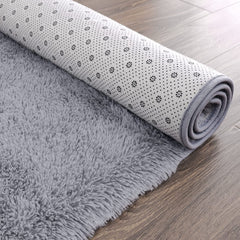 Chicrug Soft Runner Rugs for Bedroom Living Room Plush Fluffy Rug 2x6 Feet, Shag Furry Area Rug Carpet Non Shedding for Nursery Children Kids Girls Room Home Decorative, Grey image 1