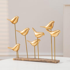 Anding Gold Bird Sculptures Decorative Accessories, Small Animal Statues, Modern Home Decoration, Shelf Decorations Bookshelf, Coffee Table, Shelf Knickknacks (A51521 Gold Bird) image 1