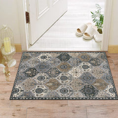 Lahome Moroccan Trellis Area Rug, 2x3 Entry Rug Non-Slip Washable Indoor Door Mat, Small Oriental Accent Throw Rug for Bedroom Kitchen Entryway Bathroom (Grey, 2x3ft) image 2