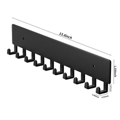 GTK Key Holder for Wall, Key Hooks with 10 Hooks, Wall Mounted Key Holder for Hallway, Self Adhesive Key Rack(Black) image 2