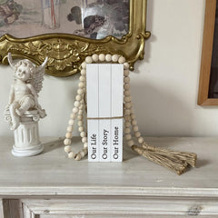 Decorative Books for Home Decor, White Faux Books for Decoration, Rustic Farmhouse Stacked Display Books (Our Life Our Story Our Home) image 1