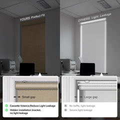 Boolegon Blackout Roller Shades for Windows,Cordless,Linen Fabric,Roller Blinds,Thermal Insulated Fabric UV Protection,Window Shades for Home,Office,Bedroom,Door,Blackout-Beige,Custom Size image 3