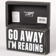 Primitives by Kathy 19422 Box Sign, 7" x 4", I'm Reading image 2