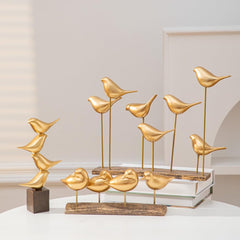 Anding Gold Bird Sculptures Decorative Accessories, Small Animal Statues, Modern Home Decoration, Shelf Decorations Bookshelf, Coffee Table, Shelf Knickknacks (A51521 Gold Bird) image 2