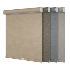 Boolegon Blackout Roller Shades for Windows,Cordless,Linen Fabric,Roller Blinds,Thermal Insulated Fabric UV Protection,Window Shades for Home,Office,Bedroom,Door,Blackout-Beige,Custom Size image 0