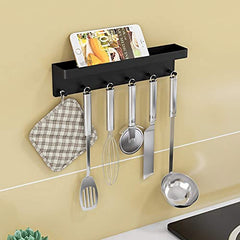 MKO Decorative Wall Mounted Mail Organizer and Key Holder with Tray - 6 Stainless Steel Key Hooks for Hallway Kitchen Farmhouse Decor (Black) image 3