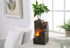 MSEONWXI Indoor Fountain Waterfall Tabletop for Home Decor Three Bowls Rock 3 Tier Fountain Relaxing and Sound Plant by Yourself(23061) image 1