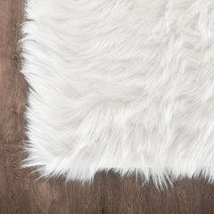 Latepis White Sheepskin Rug 2x3 Faux Fur Sheepskin Rug for Living Room Fluffy Washable Rug for Bedroom Luxury Room Decor Furry Rug Rectangle image 3