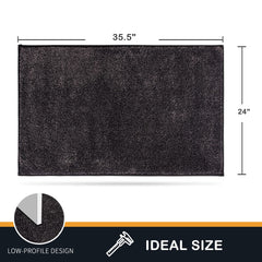 PURRUGS Dirt Trapper Door Mat 24" x 35.5", Non-Slip Machine Washable Entry Rug, Shoe Scraper, Dog Door Mat, Super Absorbent Welcome Mat for Front & Back Door, Muddy Shoes & Paws, Charcoal image 1