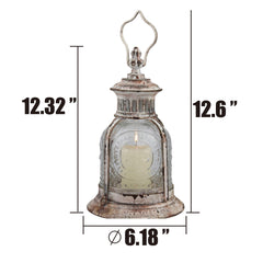 Stonebriar Antique White Metal Votive Candle Lantern with Handle image 3