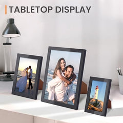 upsimples 10 Pack Picture Frames Collage Wall Decor with Glass, Gallery Wall Frame Set for Wall Mounting or Tabletop Display, Multi Sizes Including 8x10, 5x7, 4x6 Family Photo Frames, Black image 3