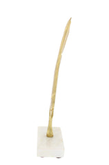 CosmoLiving by Cosmopolitan Aluminum Metal Bird Decorative Sculpture Feather Home Decor Statue, Accent Figurine 6" x 2" x 12", Gold image 3