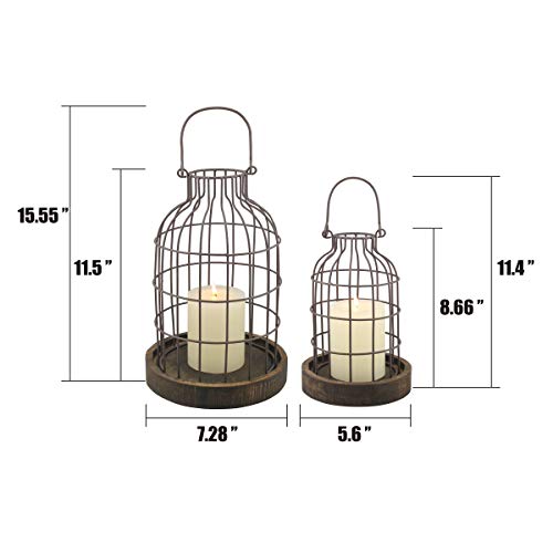Stonebriar SB-5393C 2PC Wire METAL CLOCHE SET, Set of 2, Brown image 5