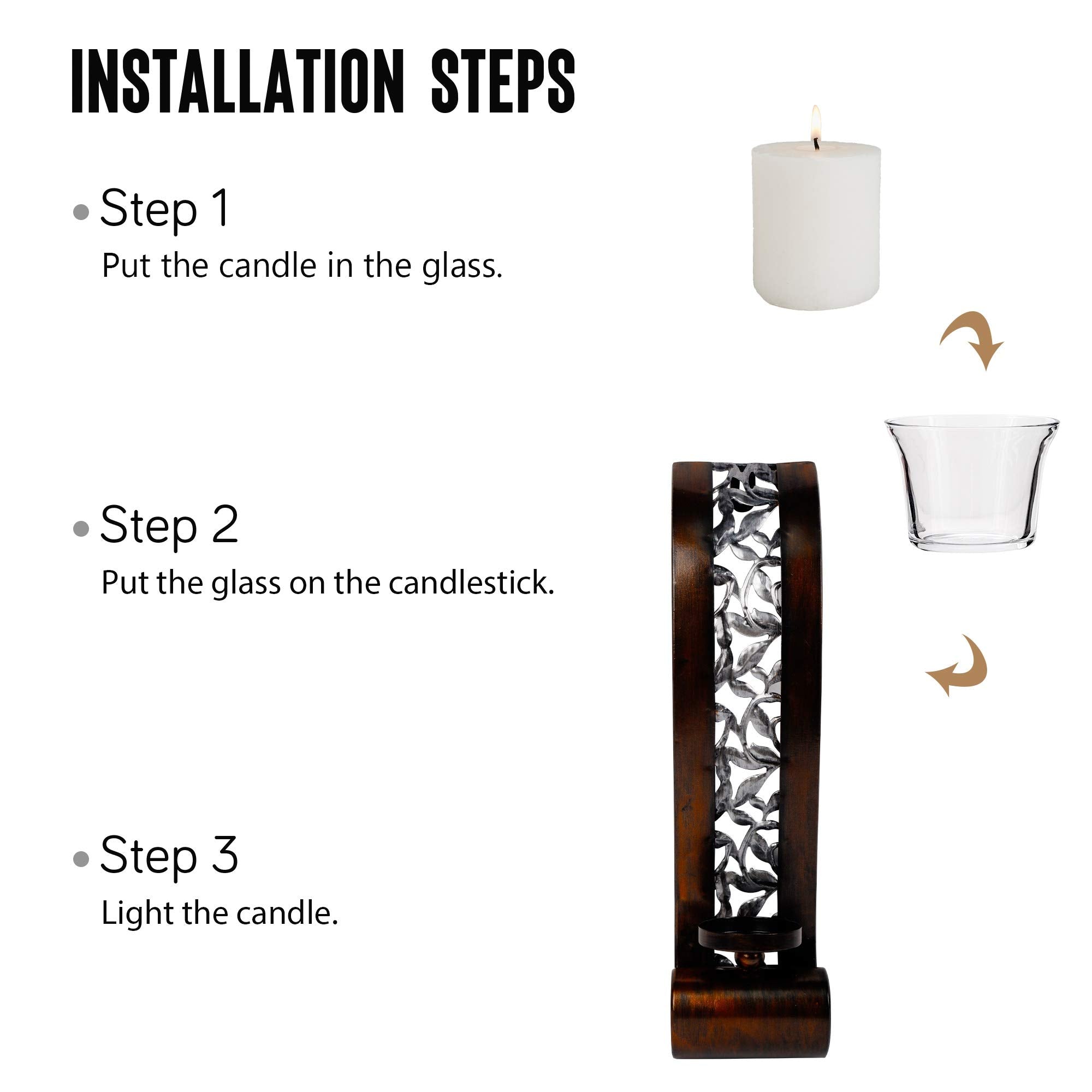 Shelving Solution Wall Sconce 14.4 x 3.5 Inch, with Tea Light Candle Holder Antique Bronze Style Metal Wall Art Decorations for Living Room, Bathroom, Dining Room and Office, Set of 2 image 2