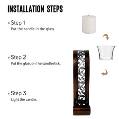 Shelving Solution Wall Sconce 14.4 x 3.5 Inch, with Tea Light Candle Holder Antique Bronze Style Metal Wall Art Decorations for Living Room, Bathroom, Dining Room and Office, Set of 2 image 2