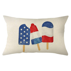 Ogiselestyle Patriotic Blue Popsicle Pillow Cover 12x20 Inch 4th of July Decorative Pillows Case Independence Day Decor Cushion Case for Sofa Couch image 0