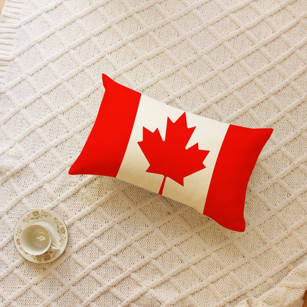 Ogiselestyle Canada Maple Flag Throw Pillow Cover, 12 x 20 Inch Canada Flag Cushion Case Decoration for Sofa Couch image 6
