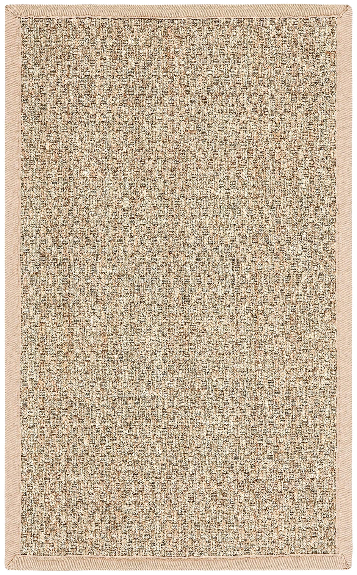 SAFAVIEH Natural Fiber Collection Accent Rug - 2' x 3', Natural &amp; Beige, Border Basketweave Seagrass Design, Easy Care, Ideal for High Traffic Areas in Entryway, Living Room, Bedroom (NF114A) image 0