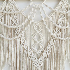 large macrame wall hanging - Boho Tapestry Macrame Wall Decor Art- Chic Bohemian Handmade Woven Tapestry Home Decoration for Bedroom Living Room Apartment Wedding Party - 43"x32" (Beige-fringe) image 3