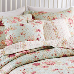 Greenland Home Antique Rose Pillow Set, 18 x 18 inches each (x2), Blue 2 Count image 1