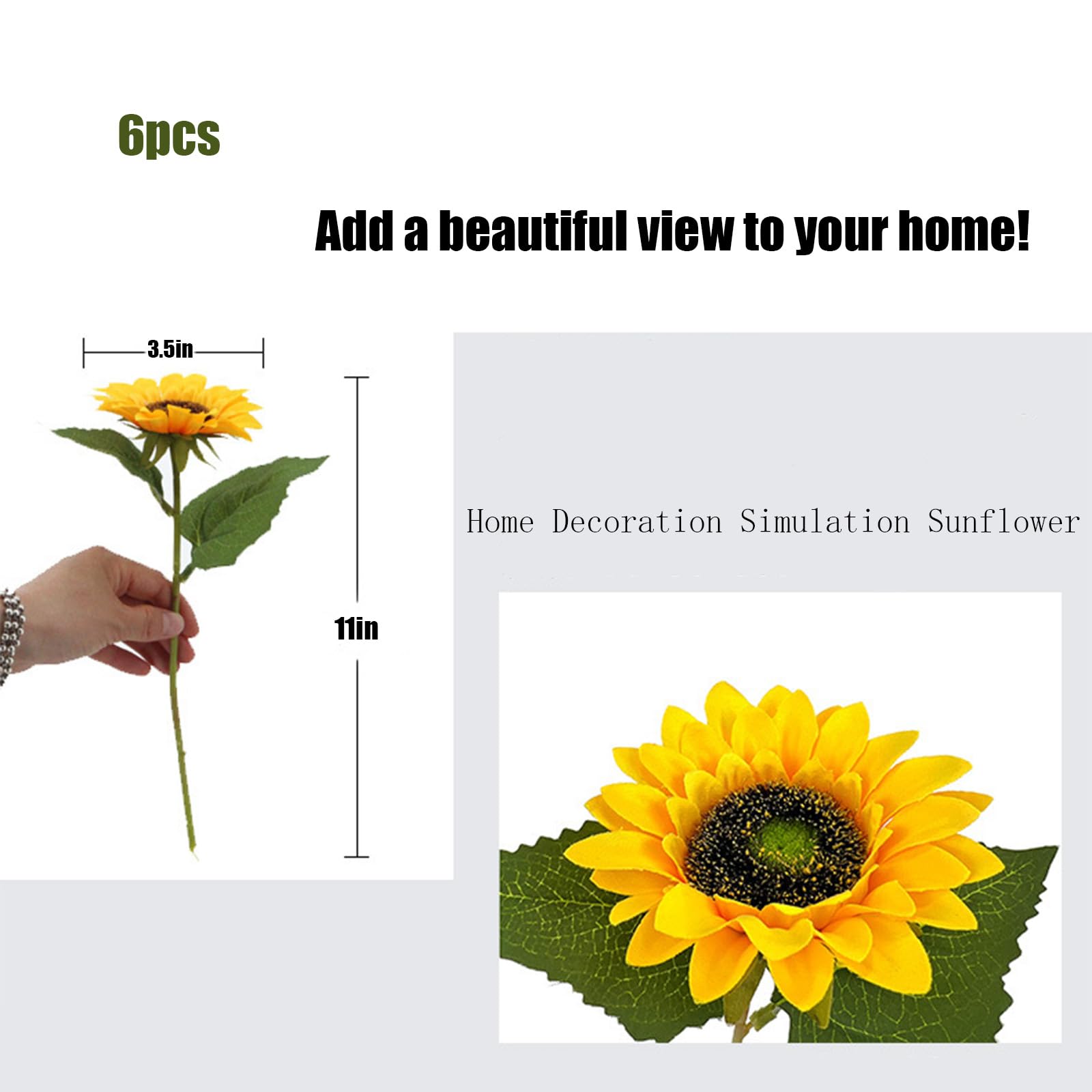 mofgkuz Sunflowers Aartificial Flowers, Sunflower Simulation Flower Decoration, Outdoor Indoor Home Office Parties Wedding Birthday Party, Yellow Summer Decor 5PCS image 3