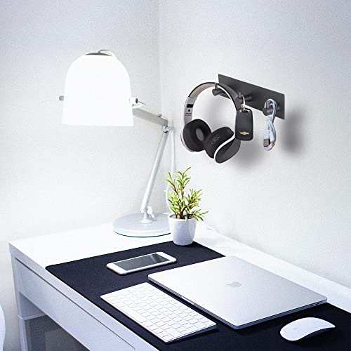 VIRFIN Key Holder for Wall with 2 Self-Adhesive Tapes, No Damage Key Holder Rack for Wall with 3 Key Hooks for Entryway, Door, Bathroom, Kitchen(Black) image 3
