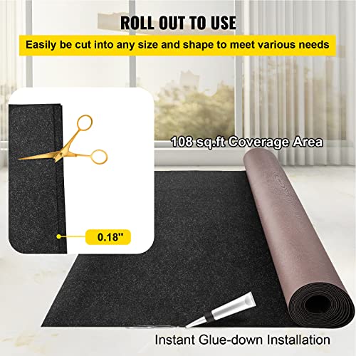 Happybuy Boat Carpet, 6 ft x 18 ft Marine Carpet for Boats, Waterproof Black Indoor Outdoor Carpet with Marine Backing Anti-Slide Marine Grade Boat Carpet Cuttable Easy to Clean Patio Rugs Deck Rug image 5