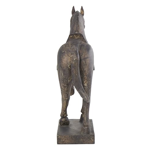 Deco 79 Polystone Horse Decorative Sculpture Prancing Home Decor Statue, Accent Figurine 14" x 4" x 15", Brown image 10
