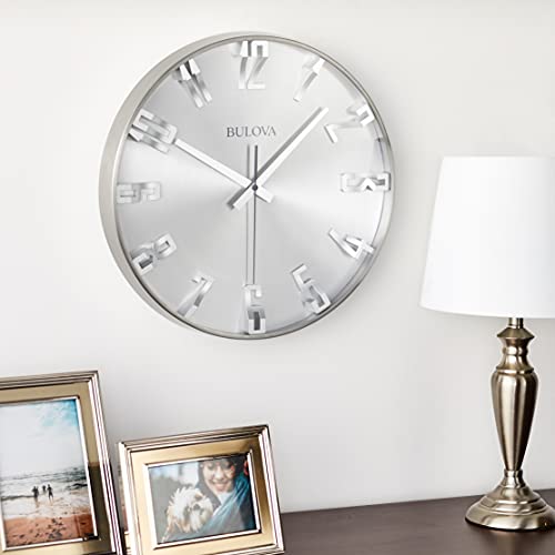 Bulova C4846 Director Wall Clock, Satin Pewter Finish image 1