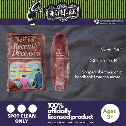 Franco Collectibles Beetlejuice for The Recently Deceased Book Bedding Super Soft Plush Decorative Throw Pillow, 14 in X 9 in, (Officially Licensed Product) image 4