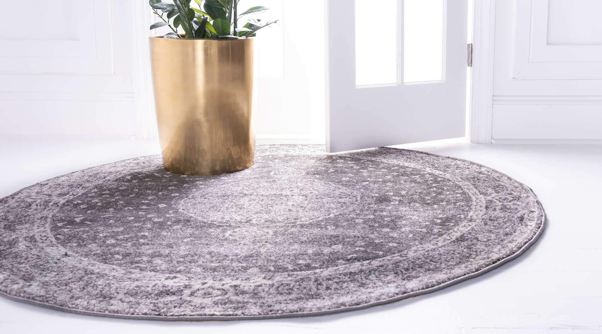 Unique Loom Bromley Collection Area Rug - Midnight (3' 1" Round, Dark Gray/ Gray) image 7