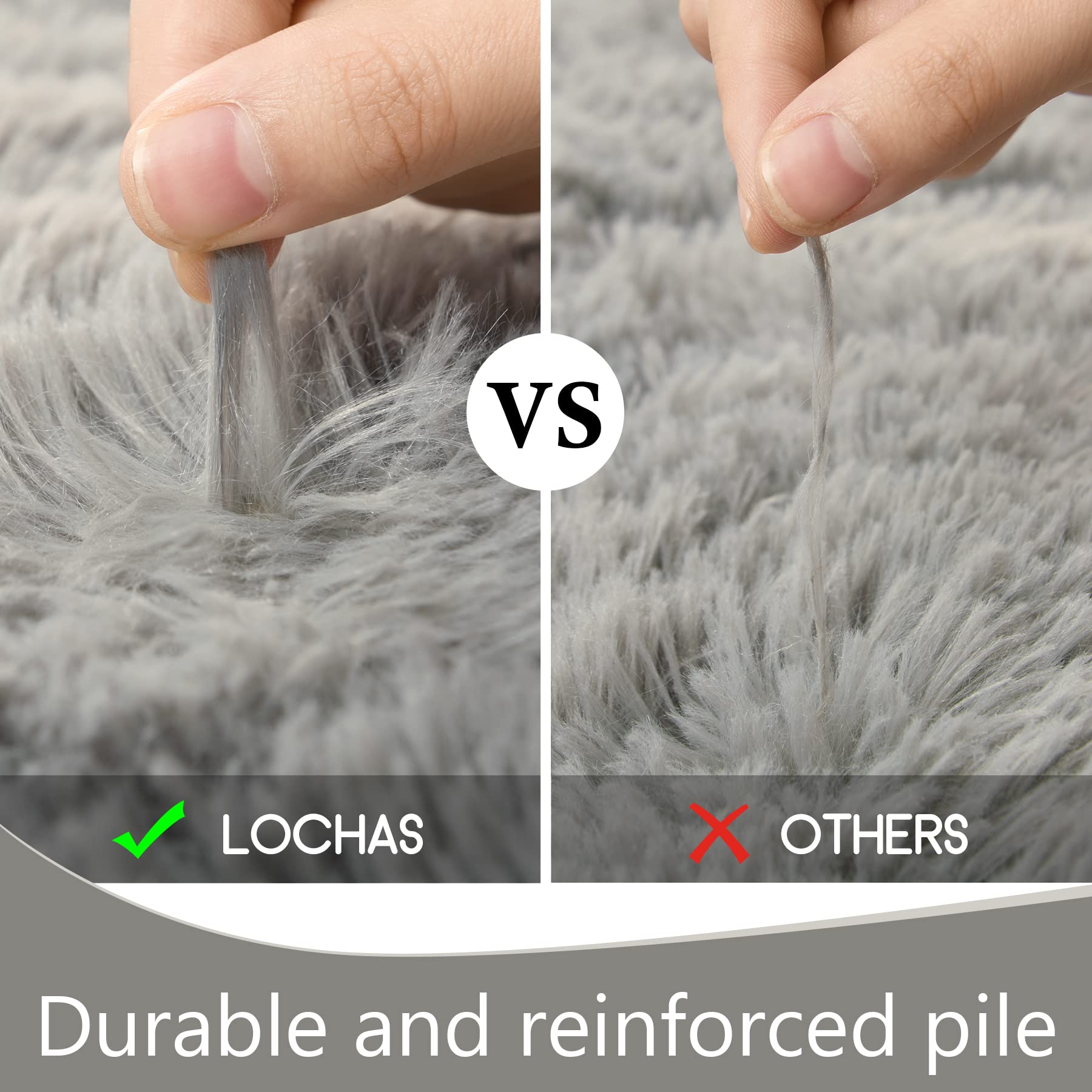 LOCHAS Ultra Soft Indoor Modern Area Rugs Fluffy Living Room Carpets for Children Bedroom Home Decor Nursery Rug 4x5.3 Feet, Gray image 4