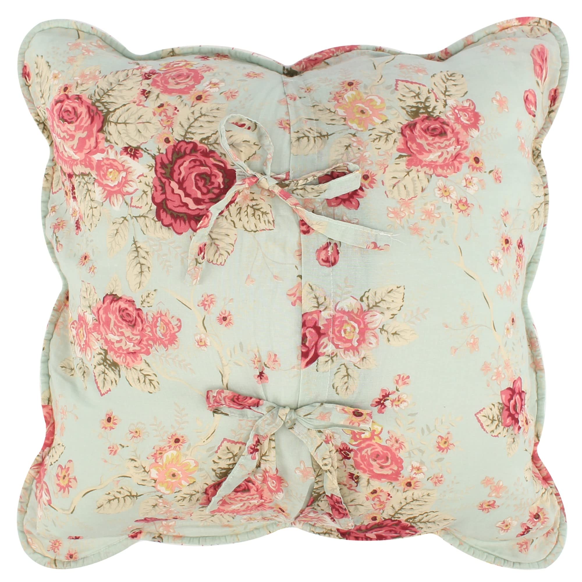 Greenland Home Antique Rose Pillow Set, 18 x 18 inches each (x2), Blue 2 Count image 2