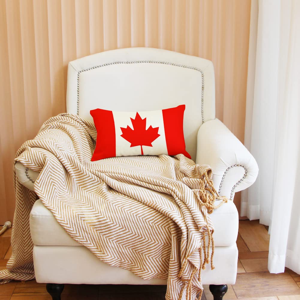 Ogiselestyle Canada Maple Flag Throw Pillow Cover, 12 x 20 Inch Canada Flag Cushion Case Decoration for Sofa Couch image 5