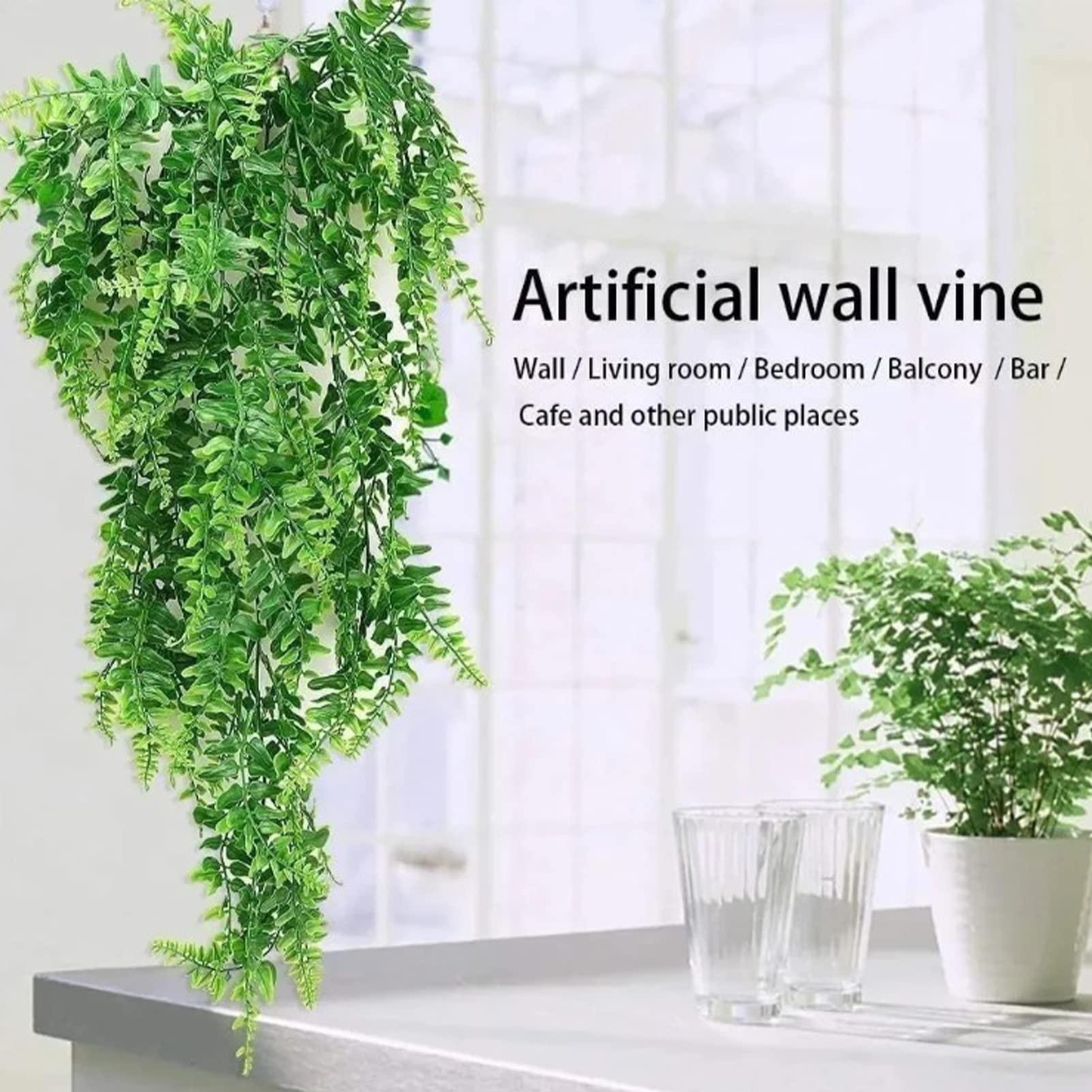 2Pcs Artificial Eucalyptus Teardrop Wreath Greenery Swag, 35 Inch Long Hanging Eucalyptus Leaves Fake Plant Garland, Spring Summer Teardrop Swag for Front Door Indoor Outdoor Wall Window Decor image 7