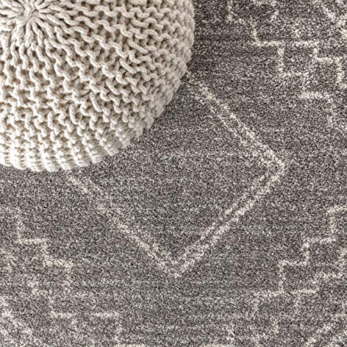 JONATHAN Y MOH200C-8 Amir Moroccan Beni Souk Indoor Area-Rug Bohemian Farmhouse Rustic Geometric Easy-Cleaning Bedroom Kitchen Living Room Non Shedding, 8 X 10, Gray,cream image 3