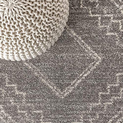 JONATHAN Y MOH200C-8 Amir Moroccan Beni Souk Indoor Area-Rug Bohemian Farmhouse Rustic Geometric Easy-Cleaning Bedroom Kitchen Living Room Non Shedding, 8 X 10, Gray,cream image 3