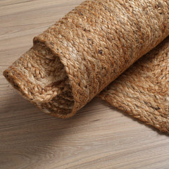 Hausattire Hand Woven Jute Braided Rug, 2'x3' – Natural, Reversible Boho Entry Area Rugs for Kitchen, Living Room I Farmhouse Indoor Outdoor Decorative Floor Rug, 24x36 Inches image 1